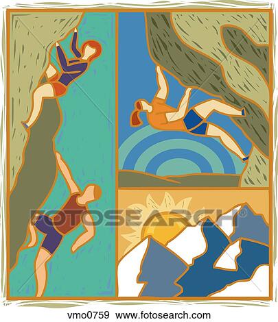 Illustration of people mountain climbing View Large Illustration Stock Illustration - Illustration of people mountain climbing. Fotosearch