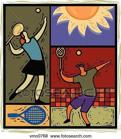 Stock Illustration - illustration of people playing tennis. Fotosearch