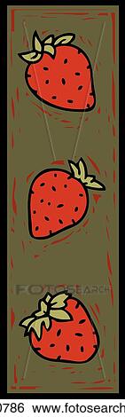 Stock Illustration - Illustration of three strawberries. Fotosearch