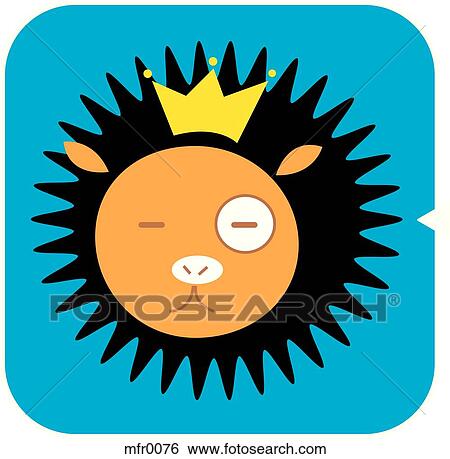 Leo icon with a blue background View Large Illustration Stock Illustration - Leo icon with a blue background. Fotosearch