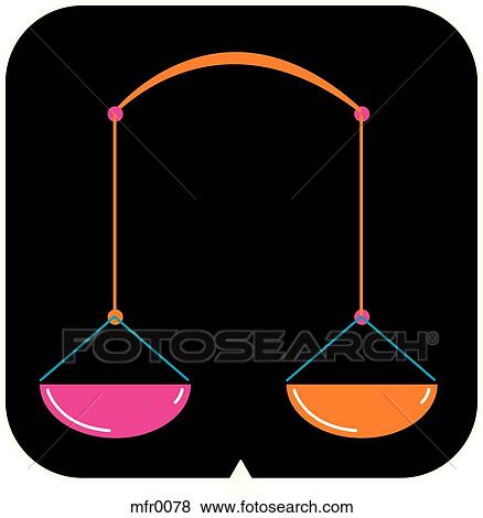 Libra icon with a black background View Large Illustration Stock Illustration - Libra icon with a black background. Fotosearch