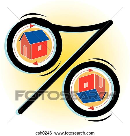 Stock Illustration - Mortgage interest rates. Fotosearch