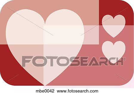 Drawing - One big heart beside two small hearts. Fotosearch