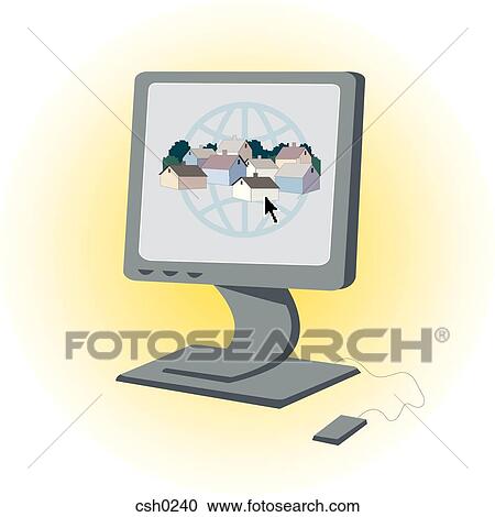 Online real estate web site View Large Illustration Clipart - Online real estate web site. Fotosearch