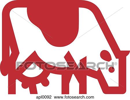 Drawing - Picture of a cow. Fotosearch