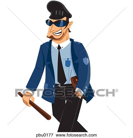 Policeman holding a billy club View Large Illustration Stock Illustration - Policeman holding a billy club. Fotosearch