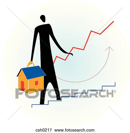 Rising house prices View Large Illustration Stock Illustration - Rising house prices. Fotosearch