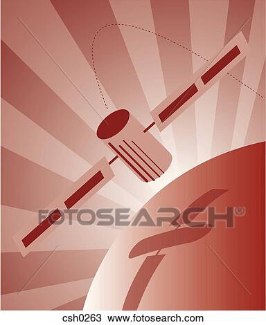 Drawing - Satellite. Fotosearch