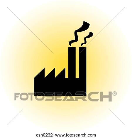 Drawing - Smoke stacks. Fotosearch