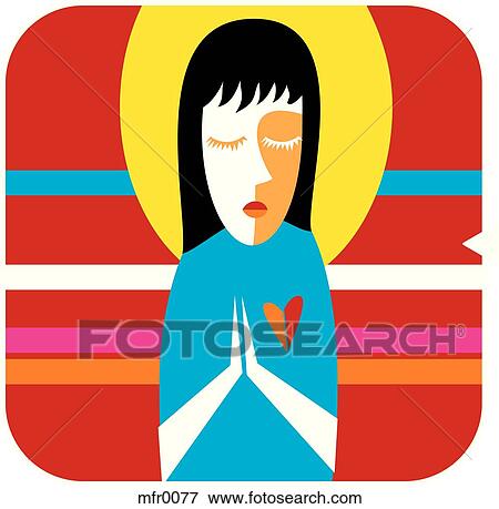 Stock Illustration - Virgo icon with a red background. Fotosearch