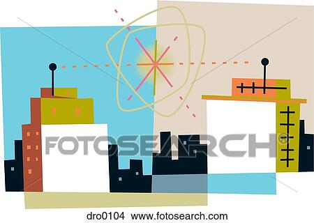 ２ 相互に連結される 建物 イラスト Dro0104 Fotosearch