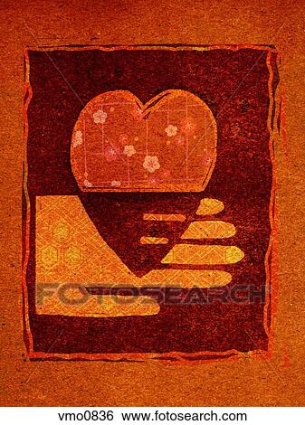 A hand holding a heart View Large Illustration Stock Illustration - A hand holding a heart. Fotosearch