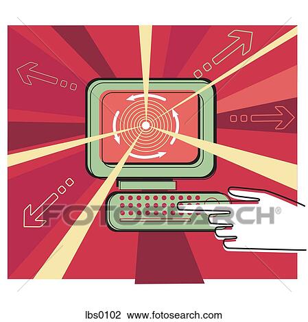 A human hand typing on the keyboard of computer Drawing | lbs0102 ...