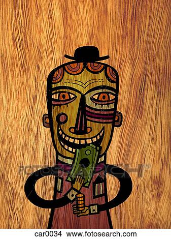 Stock Illustration - A man eating a banknote. Fotosearch