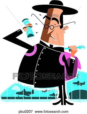 A priest traveling, with airport in the background View Large Illustration Stock Illustration - A priest traveling, with airport in the background. Fotosearch