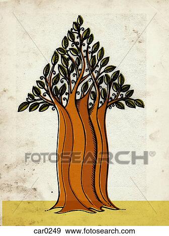 A tree with a very large trunk View Large Illustration Stock Illustration - A tree with a very large trunk. Fotosearch