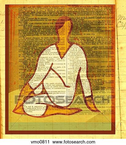 A woman in a yoga pose against a page from a book as background View Large Illustration Clip Art - A woman in a yoga pose against a page from a book as background. Fotosearch