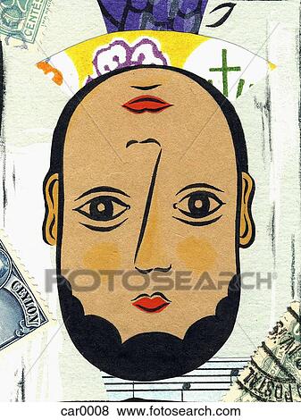 an upside down face with two faces View Large Illustration Stock Illustration - an upside down face with two faces. Fotosearch