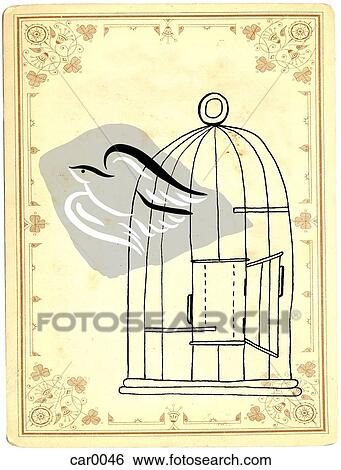 Stock Illustration - Bird flying out of a cage. Fotosearch