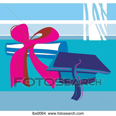 Closeup of a graduation cap and scroll View Large Illustration Stock Illustration - Closeup of a graduation cap and scroll. Fotosearch