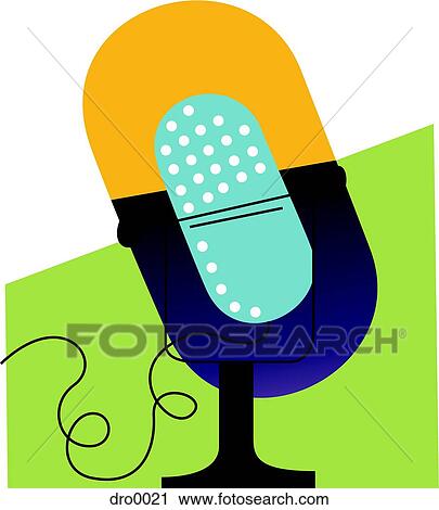 Closeup of a microphone View Large Illustration Clip Art - Closeup of a microphone. Fotosearch