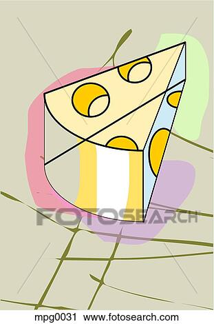 Clip Art - Closeup of a triangle of cheese. Fotosearch