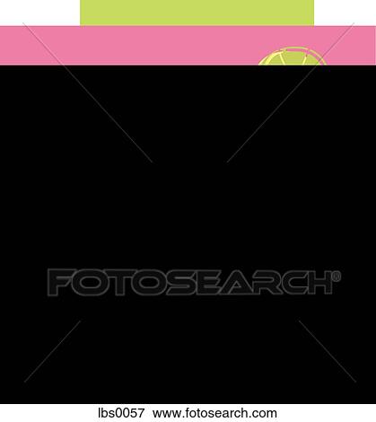 Stock Illustration - Closeup of two martini glasses with limes, on a pink and green background. Fotosearch