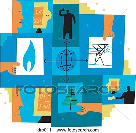 Clip Art - Collage depicting the Energy market. Fotosearch