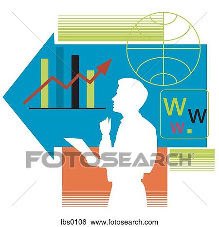 Collage of a man, a bar graph and internet View Large Illustration Stock Illustration - Collage of a man, a bar graph and internet. Fotosearch