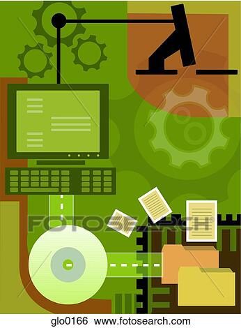 Collage showing the flow of business data between computers View Large Illustration Stock Illustration - Collage showing the flow of business data between computers. Fotosearch