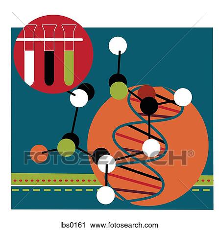 Collage with test tubes, DNA and molecules View Large Illustration Clip Art - Collage with test tubes, DNA and molecules. Fotosearch