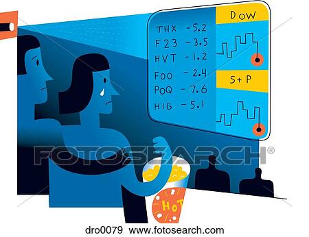 Couple upset while looking at the stocks View Large Illustration Stock Illustration - Couple upset while looking at the stocks. Fotosearch