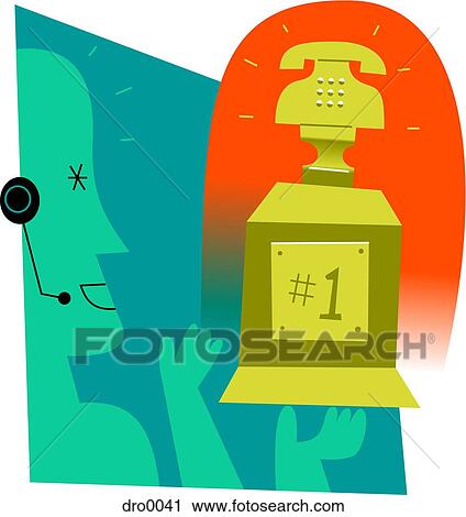 Profile of a person with headset and call center award View Large Illustration Clip Art - Profile of a person with headset and call center award. Fotosearch