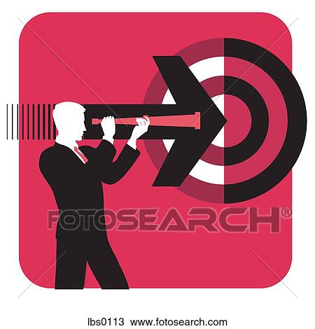 Silhouette of a man looking through a telescope View Large Illustration Drawing - Silhouette of a man looking through a telescope. Fotosearch