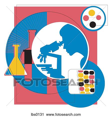 Silhouette of a person using microscope in a lab View Large Illustration Clip Art - Silhouette of a person using microscope in a lab. Fotosearch
