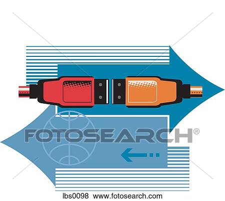Two cables forming a network connection View Large Illustration Stock Illustration - Two cables forming a network connection. Fotosearch