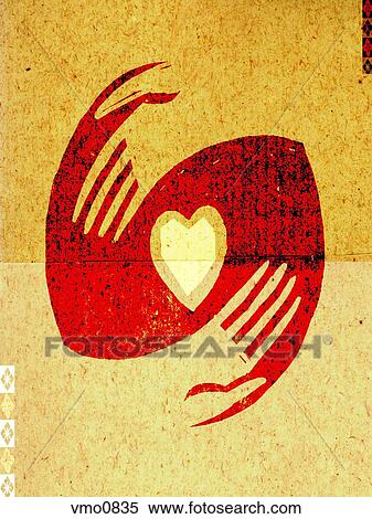 Two hands holding a heart View Large Illustration Stock Illustration - Two hands holding a heart. Fotosearch