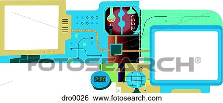Two interconnected screens illustrating integration for industry View Large Illustration Stock Illustration - Two interconnected screens illustrating integration for industry. Fotosearch