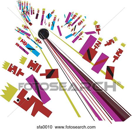 A bowling ball knocking down bowling pins representing people View Large Illustration Clipart - A bowling ball knocking down bowling pins representing people. Fotosearch