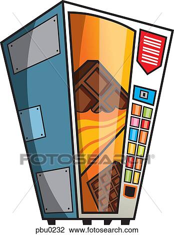 A chocolate vending machine View Large Illustration Drawing - A chocolate vending machine. Fotosearch