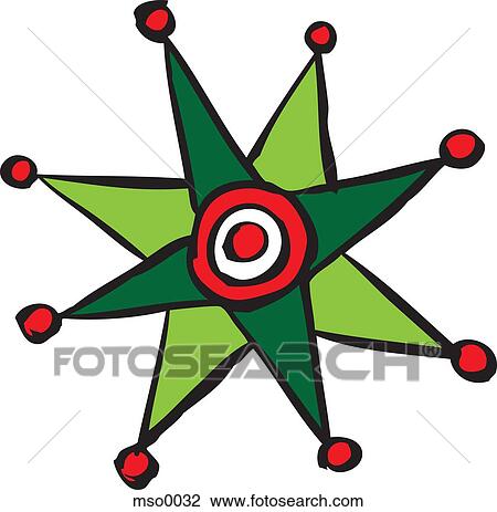 A Christmas ornament shaped like a star View Large Illustration Drawing - A Christmas ornament shaped like a star. Fotosearch