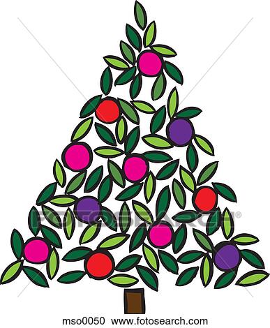 A Christmas tree with bauble ornaments View Large Illustration Clipart - A Christmas tree with bauble ornaments. Fotosearch