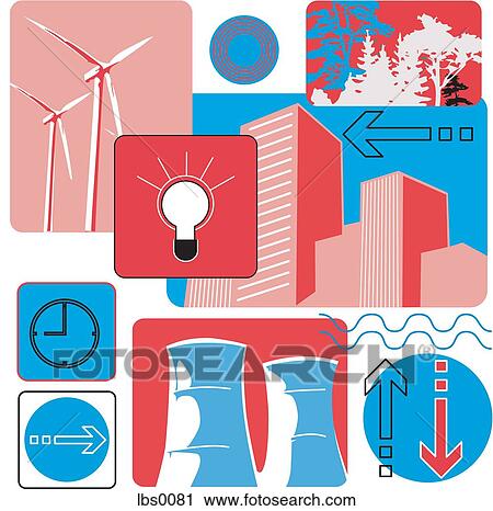 Clip Art - A collage illustrating energy saving. Fotosearch