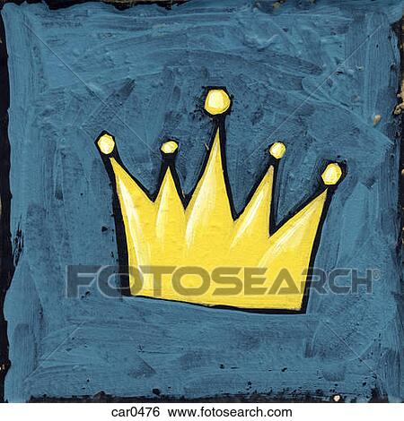 A golden crown on blue background View Large Illustration Stock Illustration - A golden crown on blue background. Fotosearch