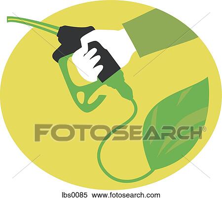 A hand holding a gas pump that is attached to a leaf View Large Illustration Stock Illustration - A hand holding a gas pump that is attached to a leaf. Fotosearch