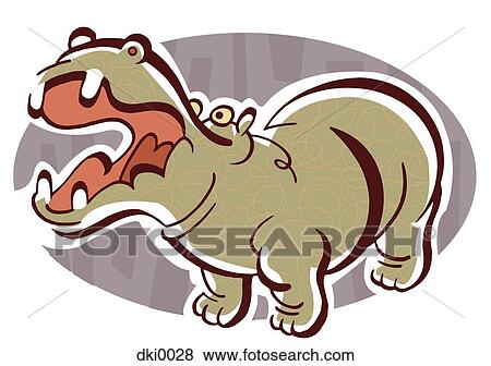 A hippopotamus opening its mouth View Large Illustration Stock Illustration - A hippopotamus opening its mouth. Fotosearch