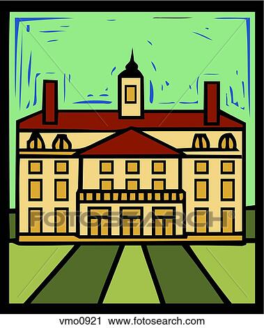 A large university building View Large Illustration Clip Art - A large university building. Fotosearch