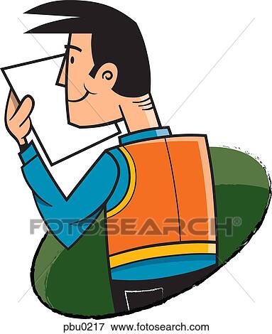A man reading a document, coming out of a hole View Large Illustration Stock Illustration - A man reading a document, coming out of a hole. Fotosearch