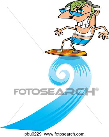 A man surfing on a wave View Large Illustration Stock Illustration - A man surfing on a wave. Fotosearch