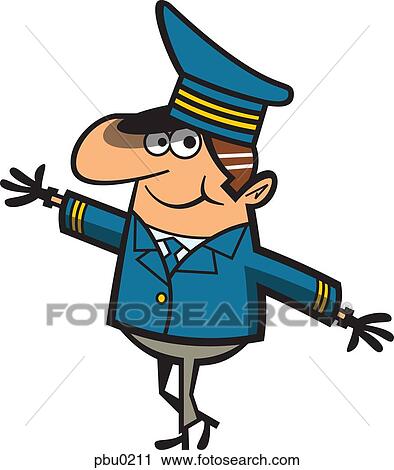 A pilot in uniform View Large Illustration Clip Art - A pilot in uniform. Fotosearch